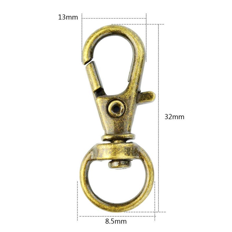 cnomg Swivel Clasps Lanyard Snap Hook,cnomg Metal Swivel Lanyard Snap Hook Lobster Claw Clasp (Bronze) - Image 2